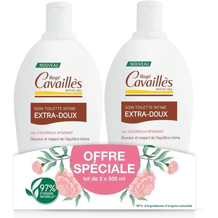 Soluție de Îngrijire Intimă Rogé Cavaillès Calendula, Extra-Dulce, 500 ml x 2