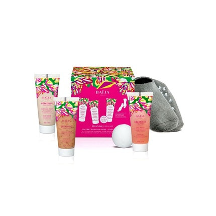 Set Îngrijire Picioare Baïja, Exfoliant 30ml + Mască 30ml + Șosete Gri + Gel Răcoritor 30ml