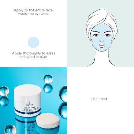 Comprese Salicilice IMAGE Skincare Clear Cell, 2% Acid Salicilic, 60 buc