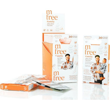 M-Free Family After Bite Patches - Plastre pentru mușcături de insecte cu Ulei de Sâmburi de Strugure, Mentă și Lavandă - 20 Piese