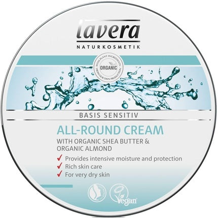 Cremă de mâini Lavera, 150ml, unt de shea, ulei de migdale