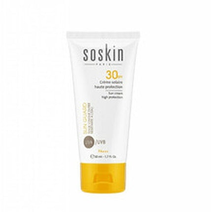 Crema solară facială, Soskin Paris, Sun Cream SPF 30, 50 ml, alb cu dop galben