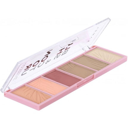 Set farduri pentru buze și conturare, Lamella, Six Colors Blush and Contour Kit All in One Number 03, roz, compact