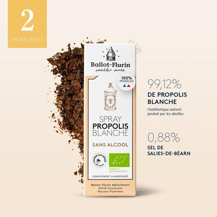 Ballot-Flurin Spray Propolis Albă Fără Alcool 60 ml