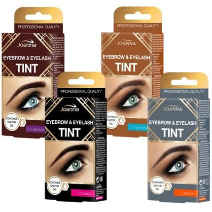 Kit colorare sprâncene, Joanna, 15ml, cremos, negru maroniu