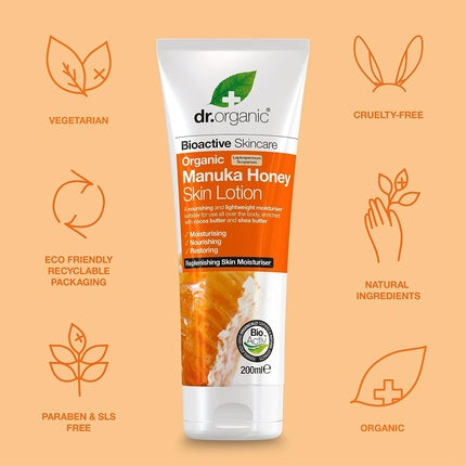 Loțiune Dr Organic Manuka, fără parabeni, 200ml