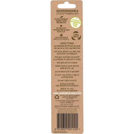 Periuță de dinți Jack N' Jill Kids Plastic Free Bio cu bristle-uri moi - Unicorn