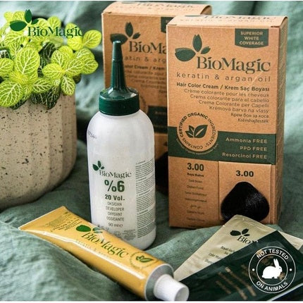 Vopsea păr, BioMagic, Keratin Argan Oil, maro