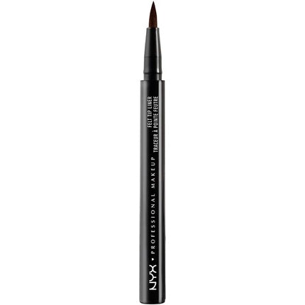 Eyeliner NYX, Dark Brown, Liner cu vârf de fetru