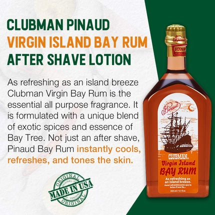 Cologne Clubman Pinaud - Virgin Island Bay Rum, 12 fl oz