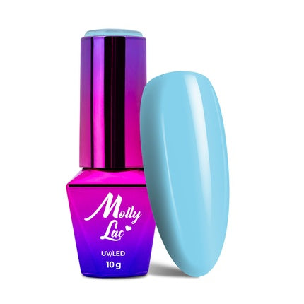 Gel Polish Mollylac UV LED Hybrid Nail Polish 10 Cuba Libre, albastru pastel, 10 g