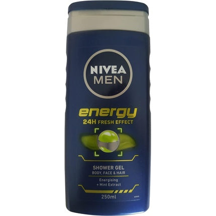 Gel de duș Nivea MEN Energy, 250 ml, capac albastru