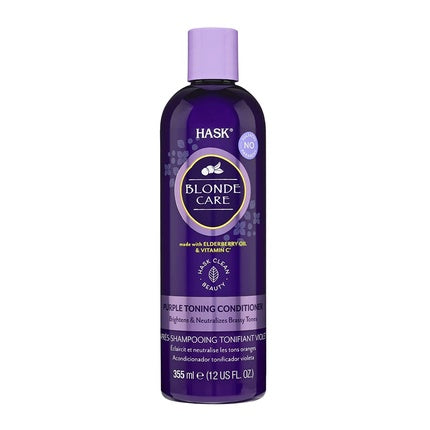 Condiționator HASK Blonde Care Violet Toning, 355ml, cu ulei de soc și vitamina C