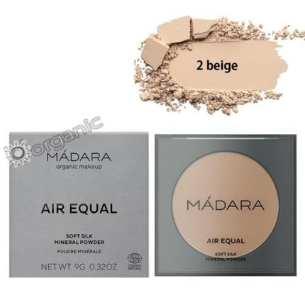 Pudră Minerală Soft Silk, Mádara, Air Equal, Culoare Beige, Capacitate 9g