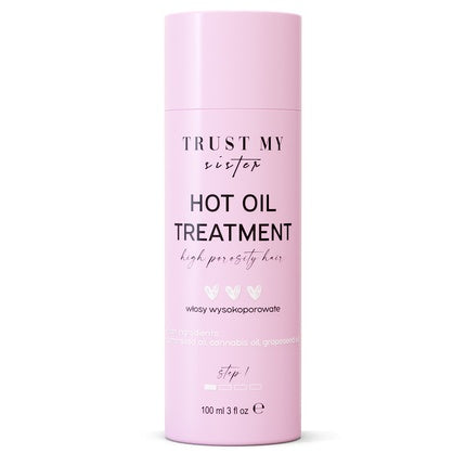 Trust My Sister Hot Oil Treatment, ulei pentru păr, cutie roz, capac rotund, volum 100ml