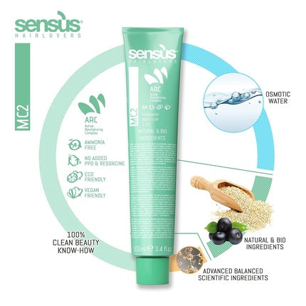 Culoare păr Sens.us Natural and Organic 6.4 Dark Copper Blond, ambalaj 79g
