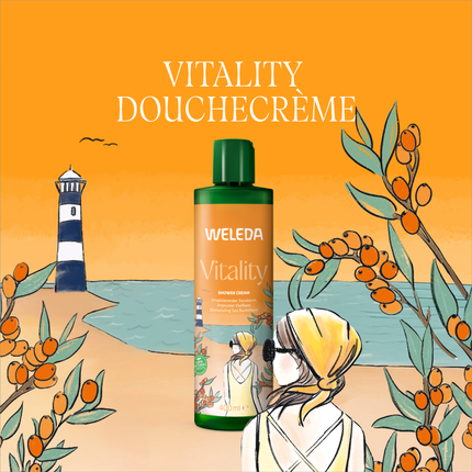 Gel duș Weleda Vitality, Grapefruit și Mandarina cu Ulei de Duindoorn, 400ml