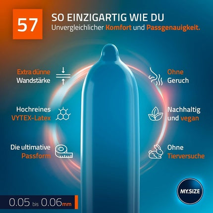 Prezervative My.Size Pro, 57mm, 36 bucăți