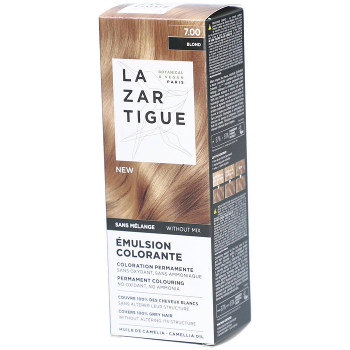 Vopsea permanentă de păr Lazartigue Emulsion Colorante, nuanța 7.00 Blond, fără amoniac, 60 ml