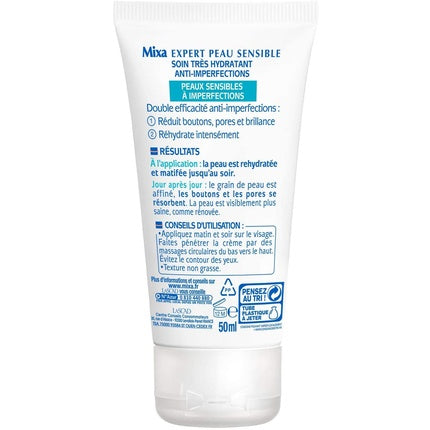 Cremă pentru față Mixa Expert Sensitive Skin - Hidratare Anti-Imperfecțiuni 2 în 1 - 50 ml