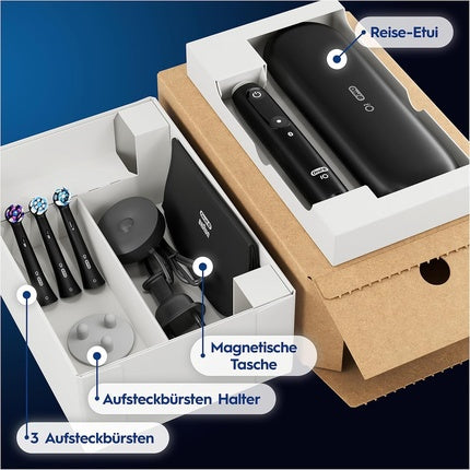 Periuță Electrică Oral-B iO Series 8 Plus Edition, Negru, Set 3 Perițe Albire, Carcasă Magnetică