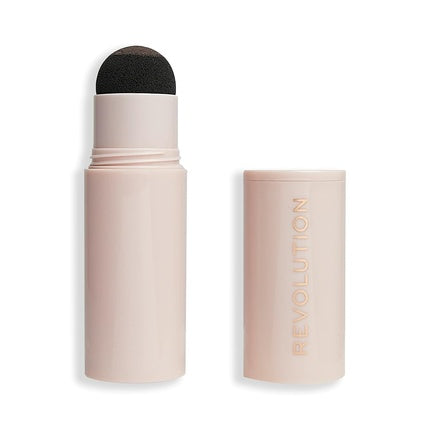 Trusă fard sprâncene Makeup Revolution, pudră, șablon, maro închis