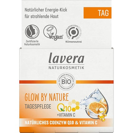 Creamă de zi Lavera Glow by Nature, Q10 și Vitamina C, 50ml