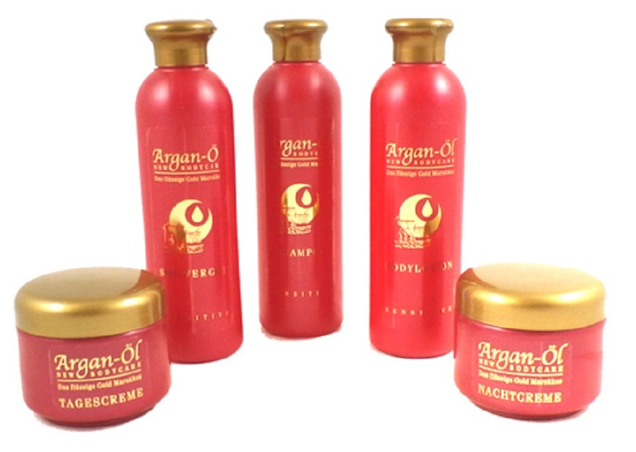Set de îngrijire Stolz Argan-Öl, cremă de zi și de noapte, gel de duș, șampon și loțiune de corp, 1000 ml