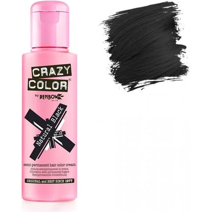 Cremă colorantă păr, Crazy Color, natural negru, 100ml