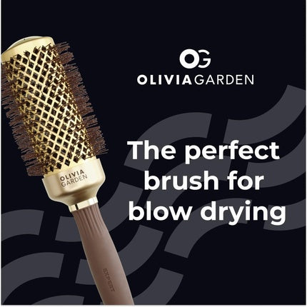 Perie de păr, Olivia Garden, Expert Blowout Shine, aurie și maro, 45mm