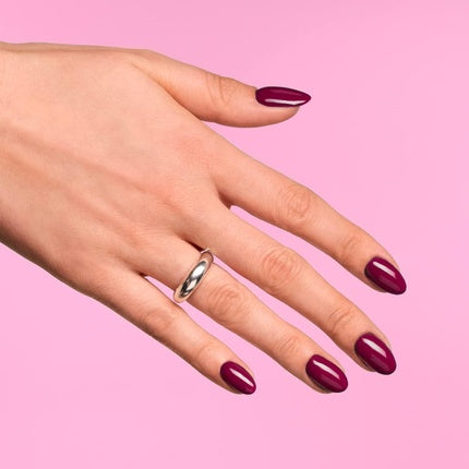 Lac UNGHII SEMILAC UV Hybrid, Model Wine 028, Culoare Roșu Vișiniu Intens, Capacitate 7ml
