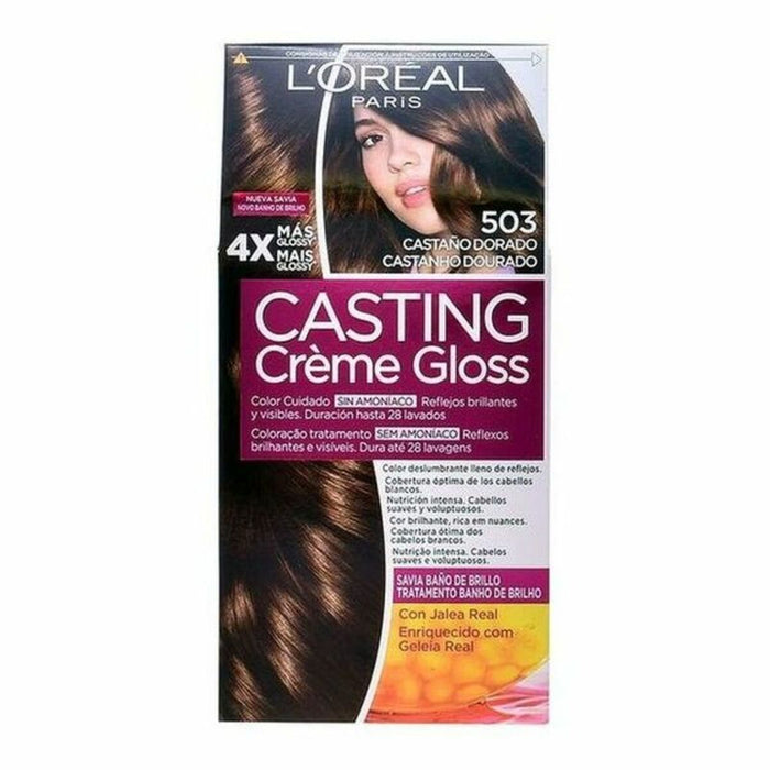 Vopsea de păr L'Oreal Paris Casting Creme Gloss, fără amoniac, nuanța 503 Castaniu auriu