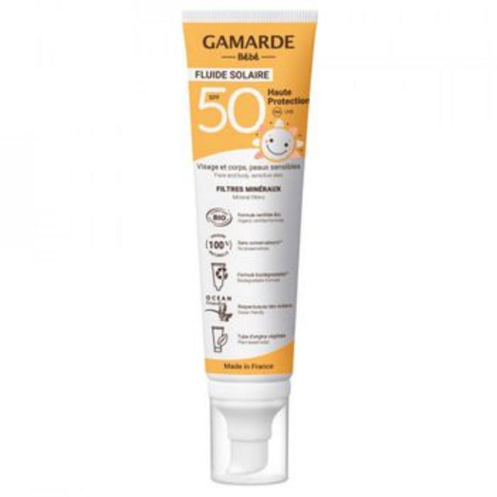 Fluid de protecție solară Gamarde Bébé, pentru față și corp, SPF 50, pentru copii, 100 ml