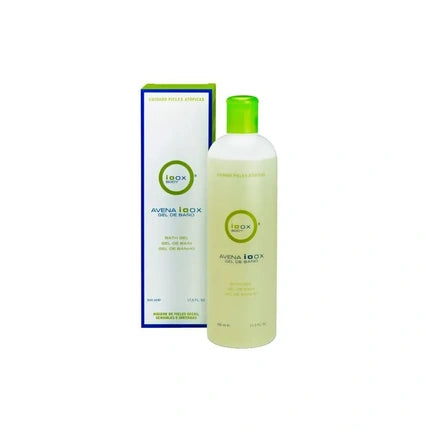 Gel duș Ioox Oat Bath Gel 500ml cu extract de ovăz, flacon alb, capac verde