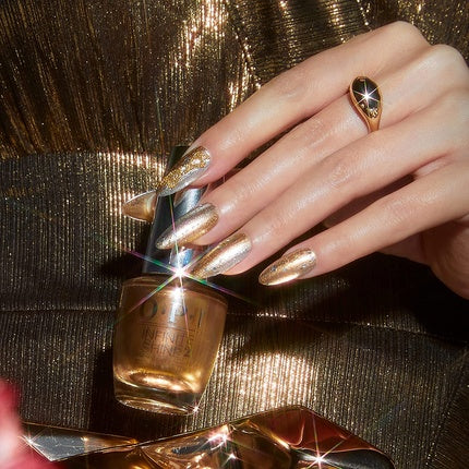 Vernis de unghii OPI Infinite Shine Sleigh Bells Bling, auriu metalizat, 15ml