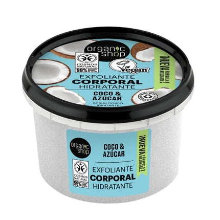 Exfoliant Corporal, Organic Shop, Cocos & Zahăr, Capacitate 250ml