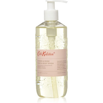 Dispensator săpun lichid, Cath Kidston, Freston Cassis & Rose, 300ml, sticlă transparentă, pompă albă