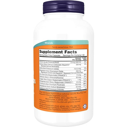 Capsule minerale NOW Foods Full Spectrum Mineral Caps 240 buc
