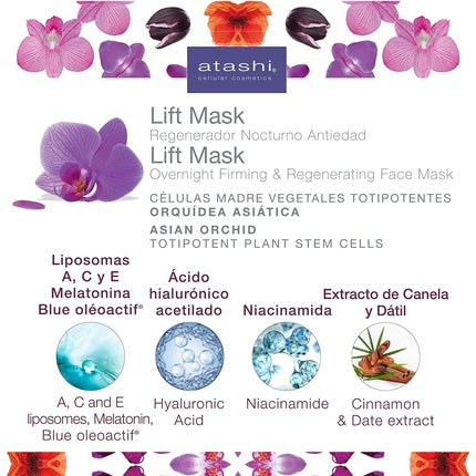Masca facială, Atashi, Supernight Lift, acid hialuronic, 50ml