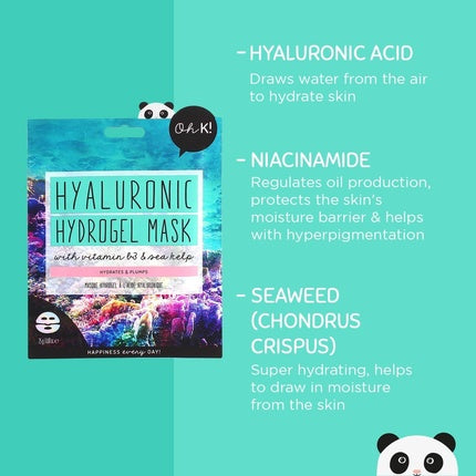 Masca Hidrogel Facială Oh K! cu Acid Hialuronic și Niacinamidă 46g