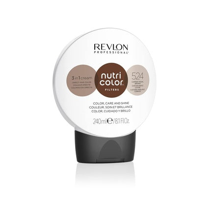 Vopsea de par, Revlon, Nutri Color 524, Coppery Pearl Brown, 240ml