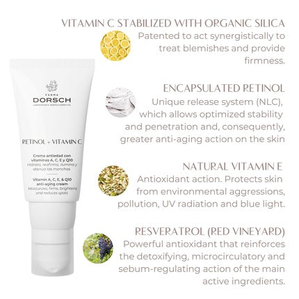 Cremă Față, Farma Dorsch, cu Retinol și Vitamina C, albă