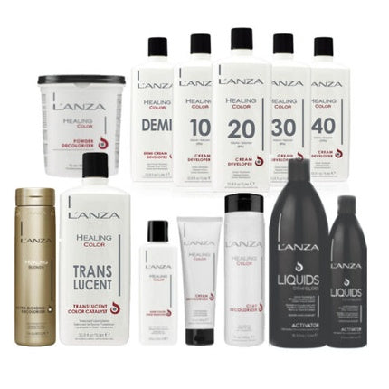 Set vopsea păr L'Anza Healing Color, cu activator și oxidant, 476g
