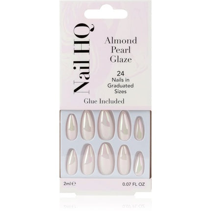 Unghii false Nail HQ Almond Pearl Glaze, 24 buc.
