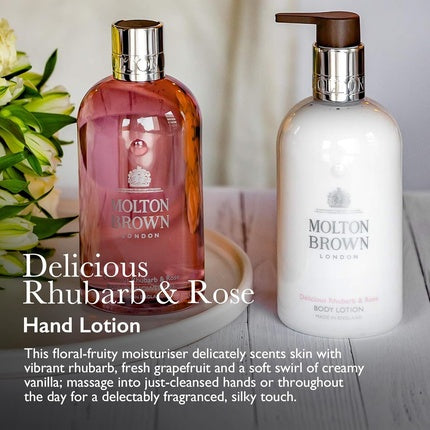 Loțiune de mâini, Molton Brown, Delicious Rhubarb & Rose, 300ml, alb