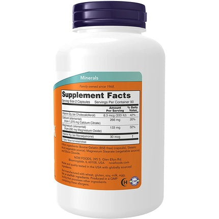 Supliment alimentar Now Foods Cal-Mag DK, 180 capsule