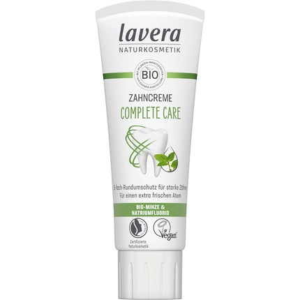 Pastă de dinți Lavera Complete Care, Bio-Mint & Sodium Fluoride, 75ml