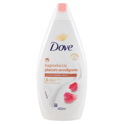 Gel de Duș Dove, Enveloping Pleasure cu Ulei de Migdale și Hibiscus, Alb, 450 ml