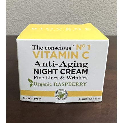 Cremă de noapte anti-îmbătrânire, Biovène Barcelona, Vitamin C, zmeură