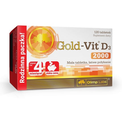 Supliment Dietetic Olimp Labs Gold-Vit D3 2000, Vitamina D3, 120 Tablete